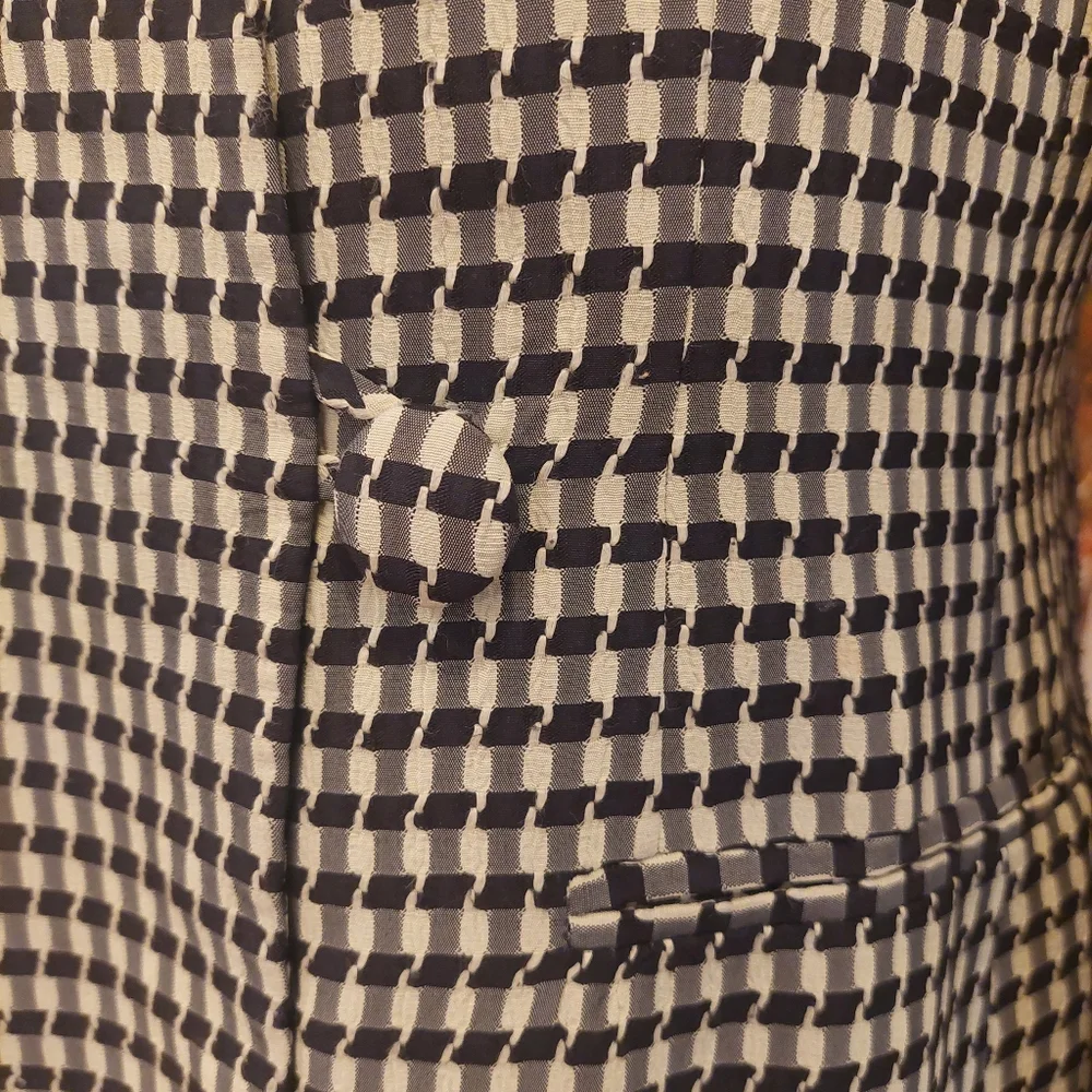 VINTAGE Collector CHRISTIAN DIOR 80s 1 button BLAZER - Geometric Print - 6 - Picture 4 of 11